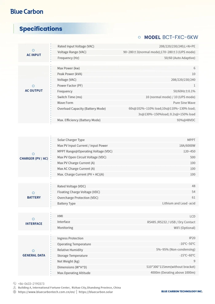Solar Inverter-BCT-FXC-6KW2 Solar Inverter-BCT-FXC-6KW2
