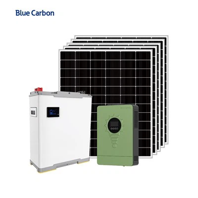 Blue Carbon Solar Panel And Inverter With Lithium Battery Complete Kit Solar Energy System For Home
